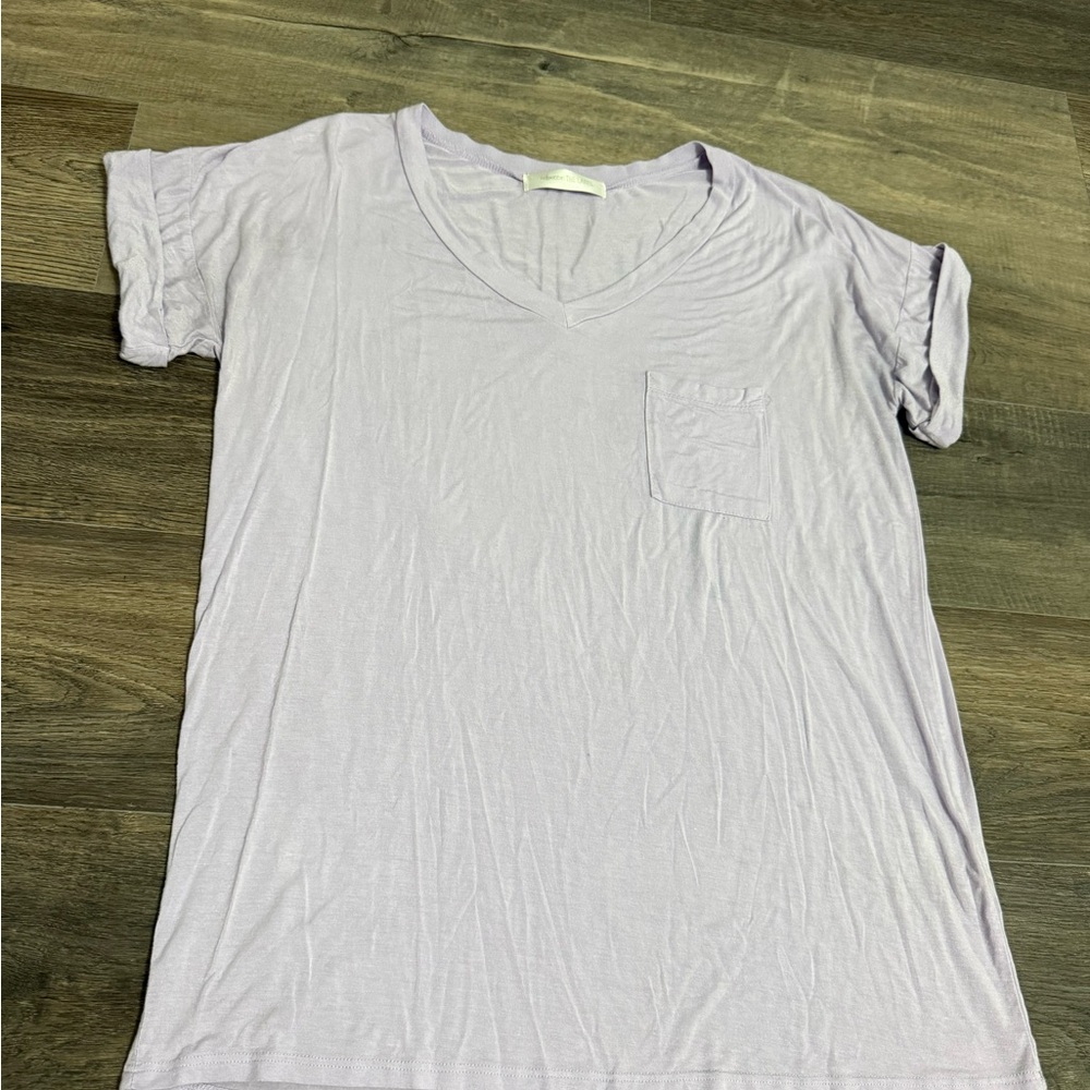 Lilac V-Neck Women's Blouse